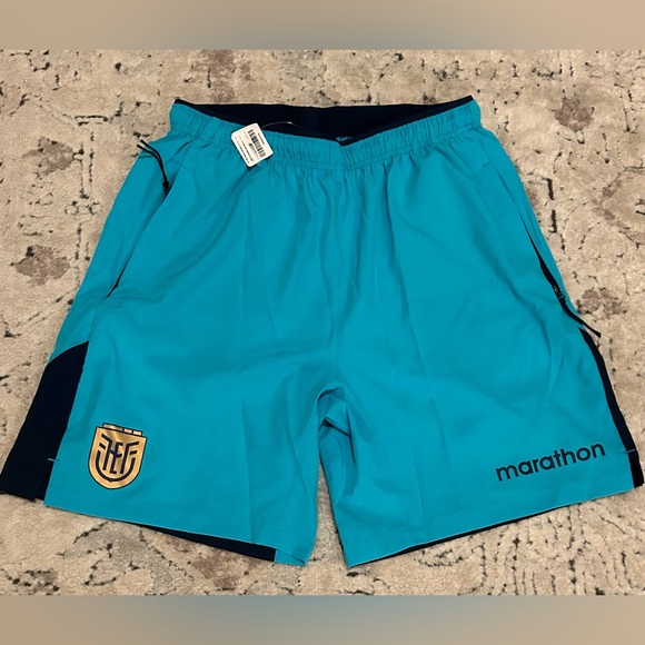 Marathon Authentic Ecuador National Soccer Team Turquoise Shorts Men’s Sz: M - Picture 1 of 5